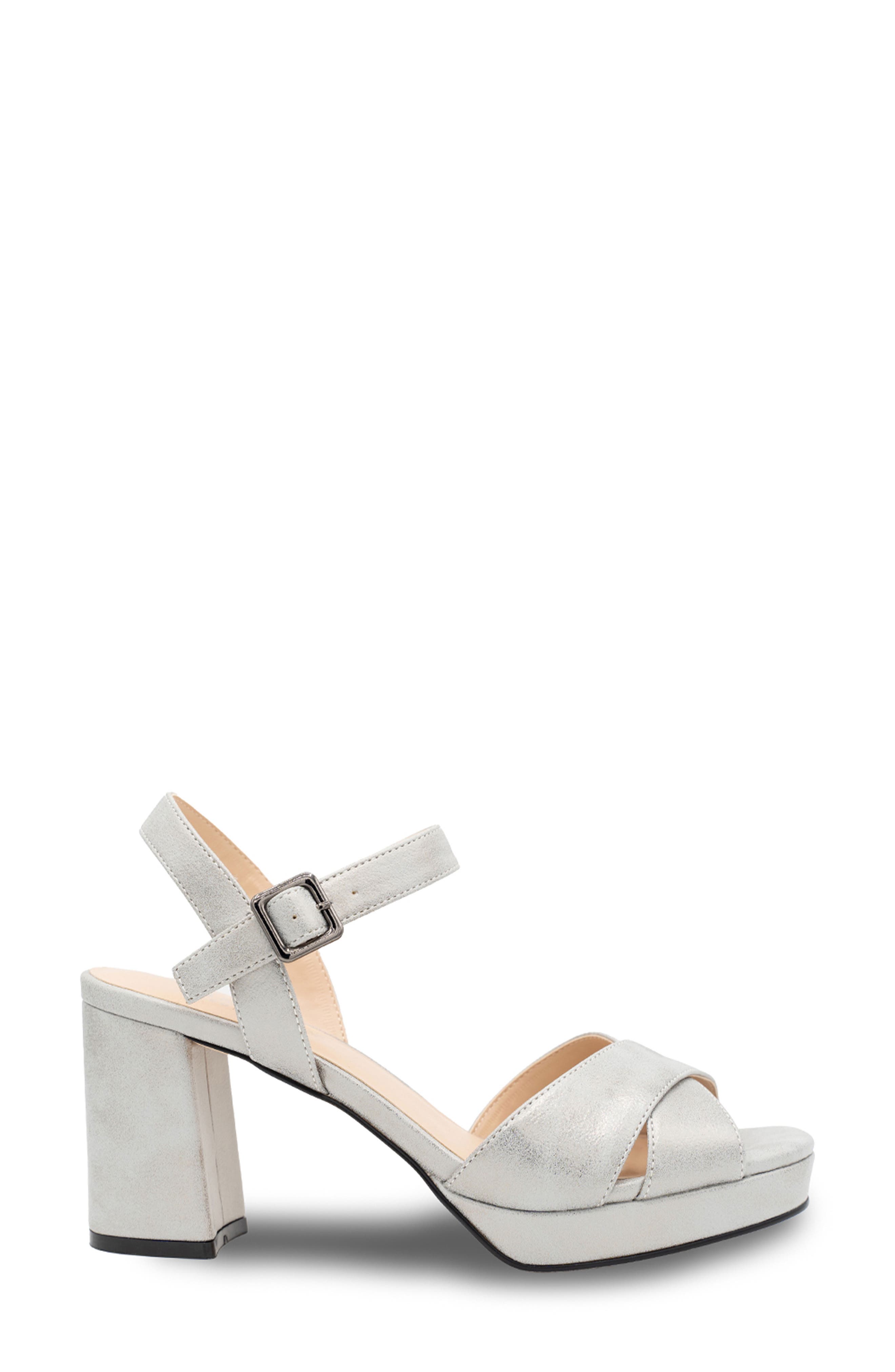 Paradox London Pink Landon Ankle Strap Platform Sandal, Alternate, color, Silver