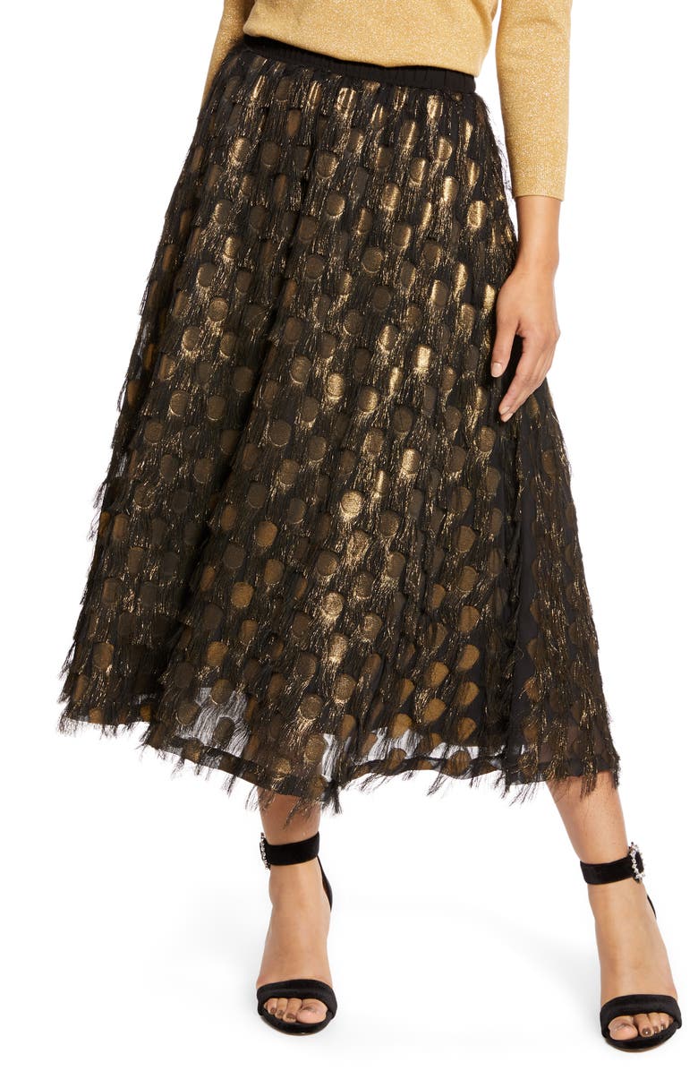 Halogen<sup>®</sup> x Atlantic-Pacific Fringe Fil Coupé Circle Skirt, Main, color, 