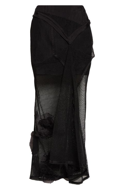 Basque Detail Mesh Skirt