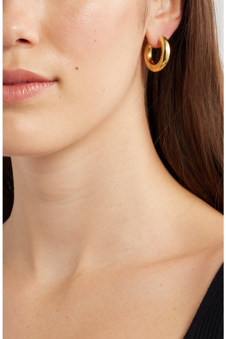 Demi Fine Tube Huggie Hoop Earrings, Alternate, color, 14K GOLD PLATED