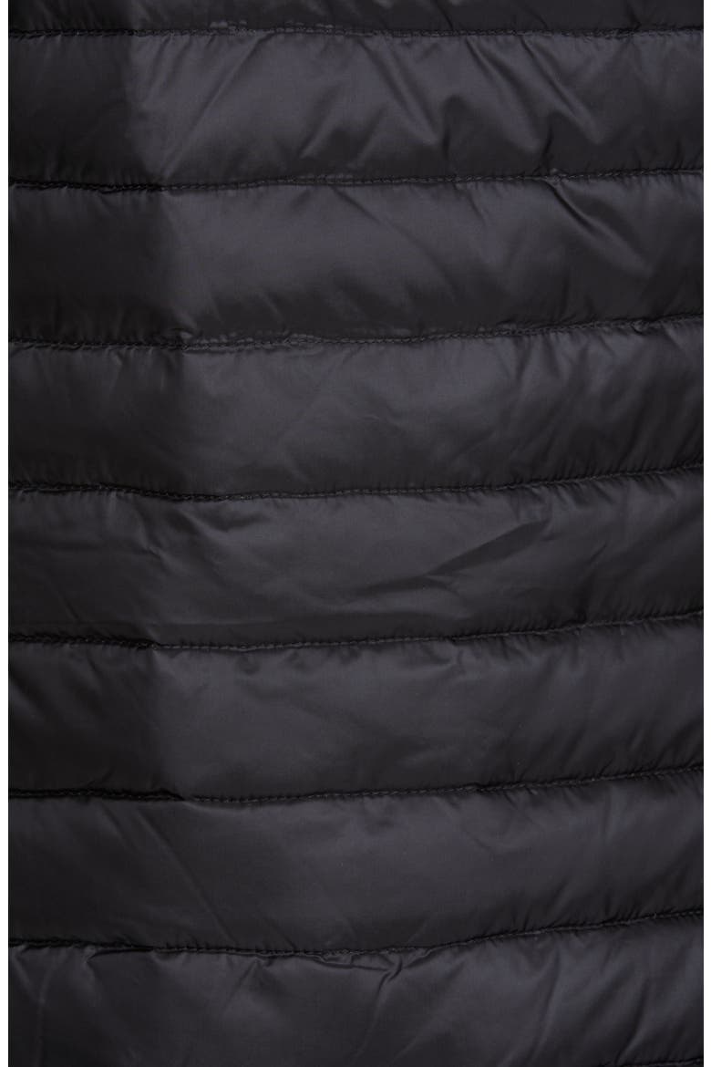 Quilted Down & Wool Long Cardigan, Alternate, color, BLACK