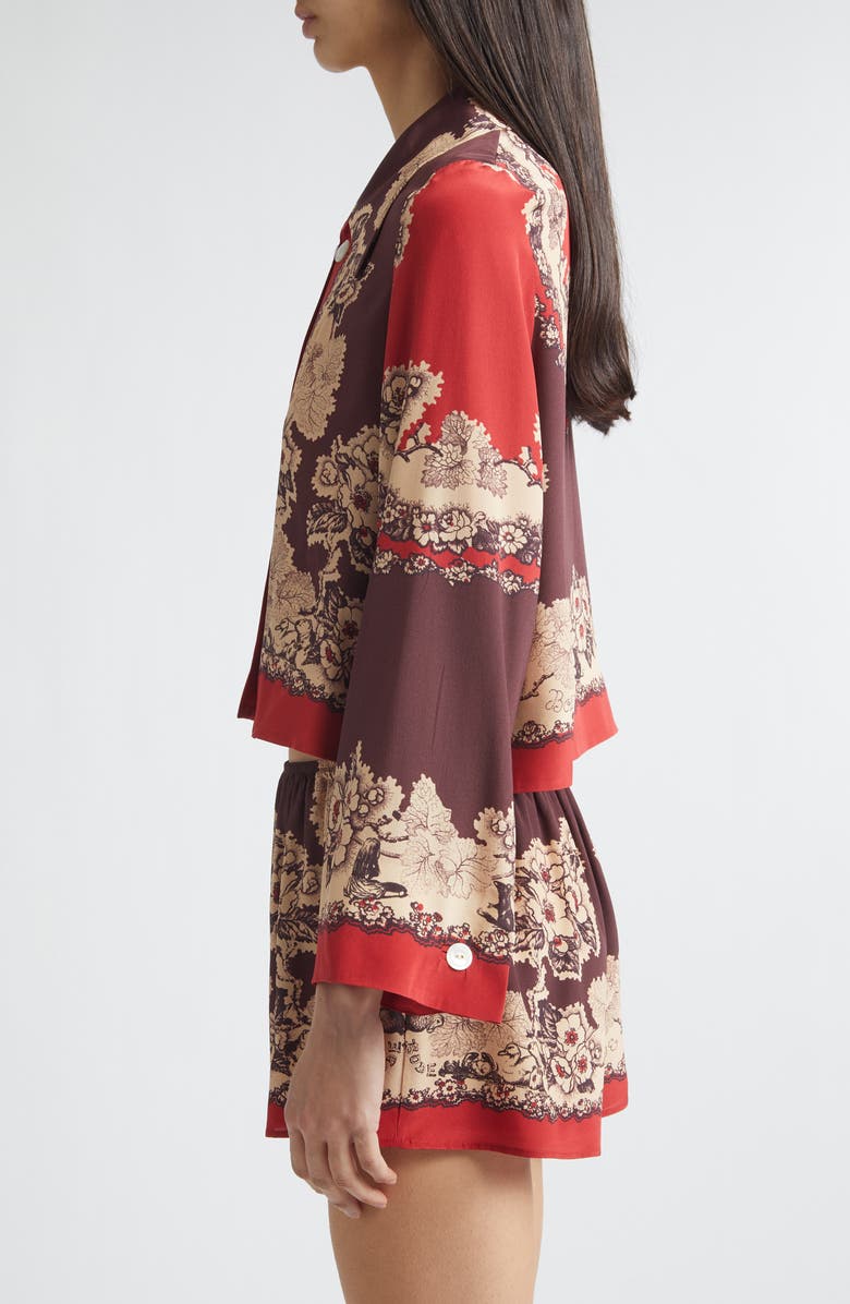 Bode Storybook Silk Jacket, Alternate, color, Red Black