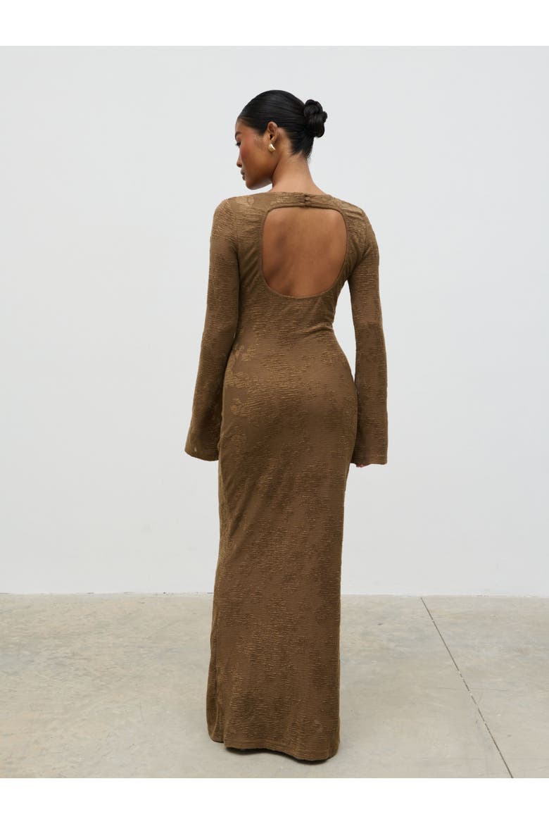 Tanaia Long Sleeve Jersey Maxi Dress, Alternate, color, Brown