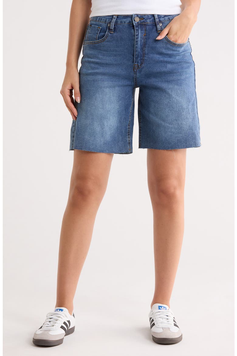 Cutoff Denim Bermuda Shorts, Main, color, MEDIUM WASH
