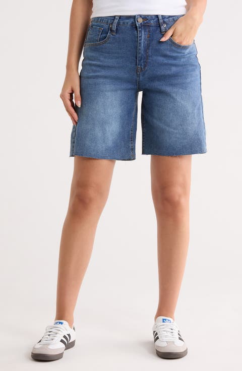 Cutoff Denim Bermuda Shorts