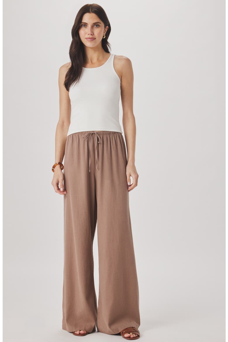 Valerie Drawstring Pants, Alternate, color, WICKER BROWN