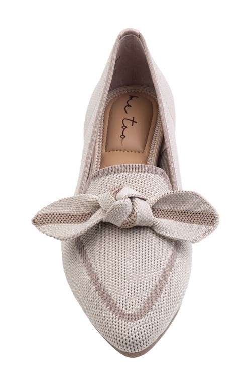 Me Too Annora Bow Pointed Toe Flat In Sand/mink