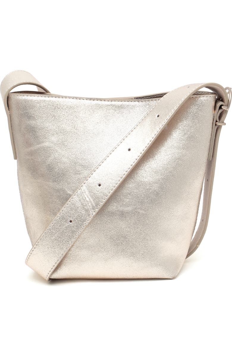 New Amsterdam Leatherworks Jayden Metallic Bucket Bag, Alternate, color,