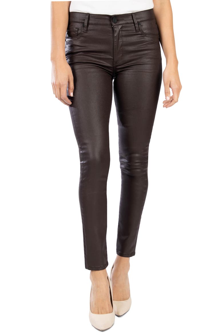 Mia High Waist Toothpick Skinny Jeans, Main, color, CHOCOLATE