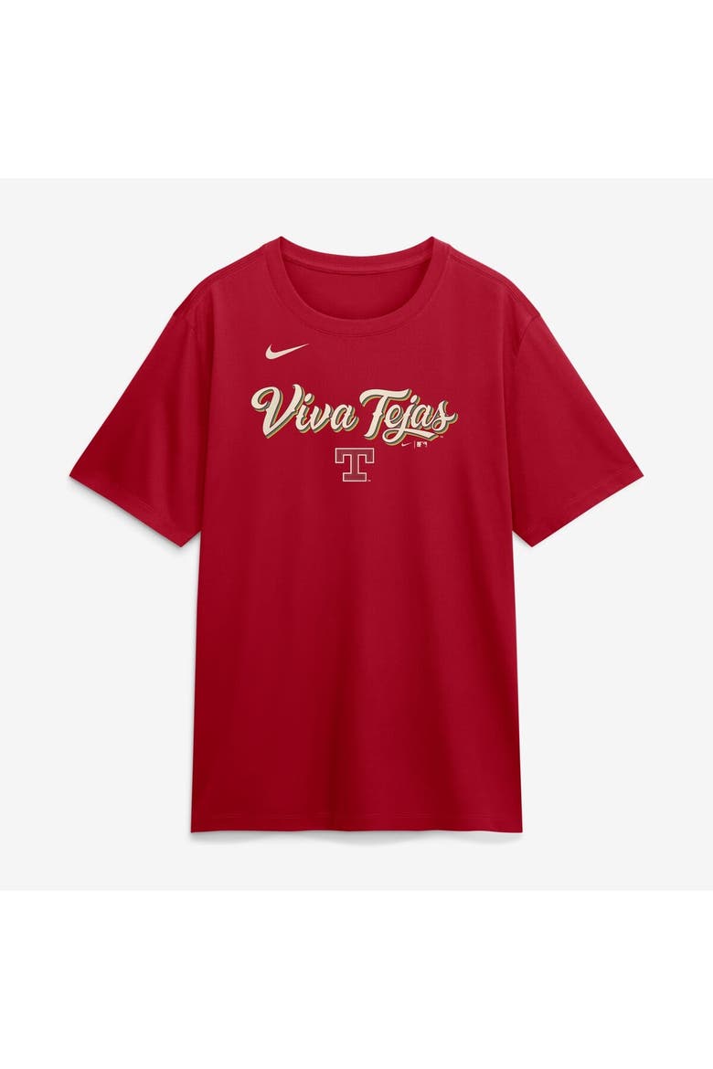 Men's Nike Red Texas Rangers 2026 City Connect Team Phrase Script Dri-FIT T-Shirt, Main, color, Red
