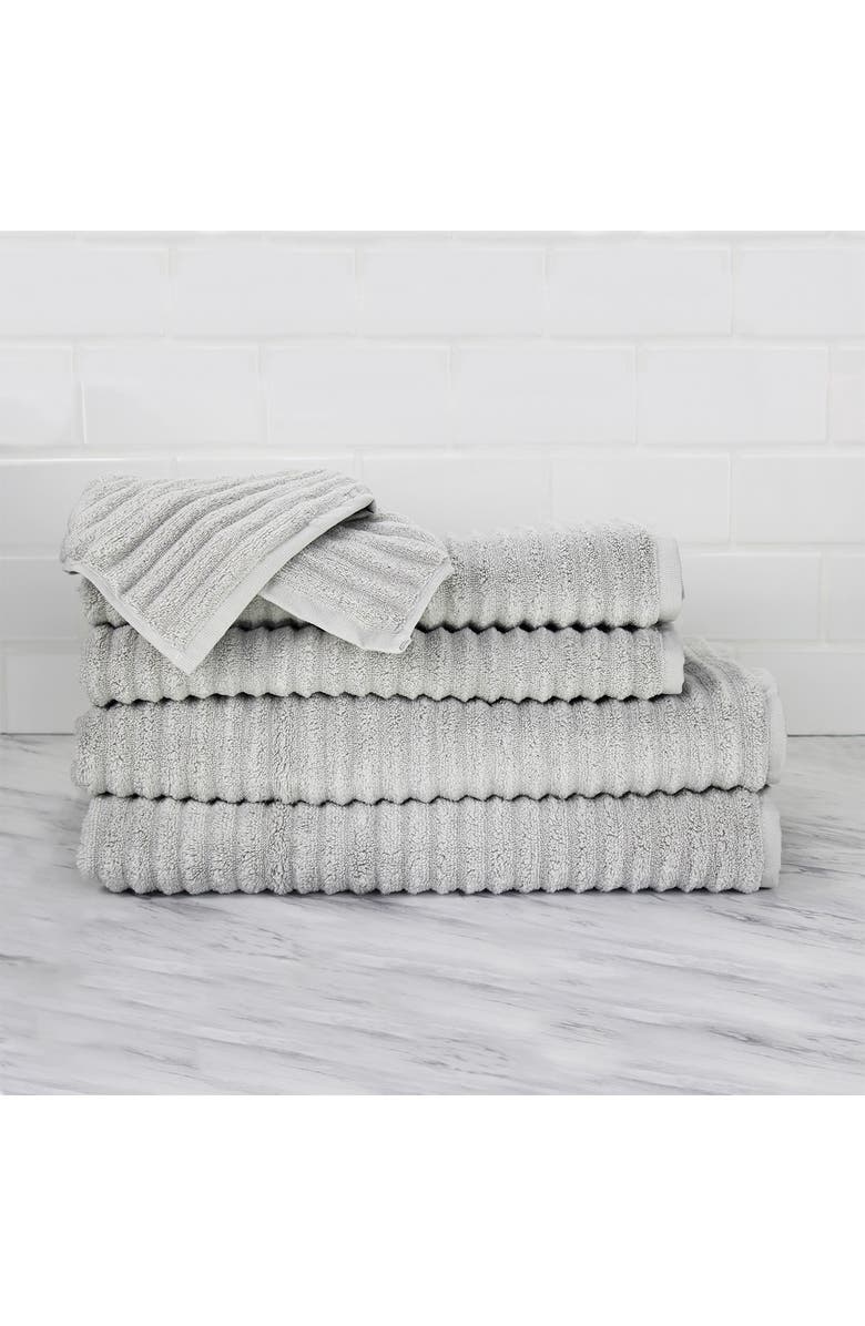 MELANGE HOME Zero Twist 6-Piece Towel Set - Multiple Colors Available, Main, color, Pebble Grey