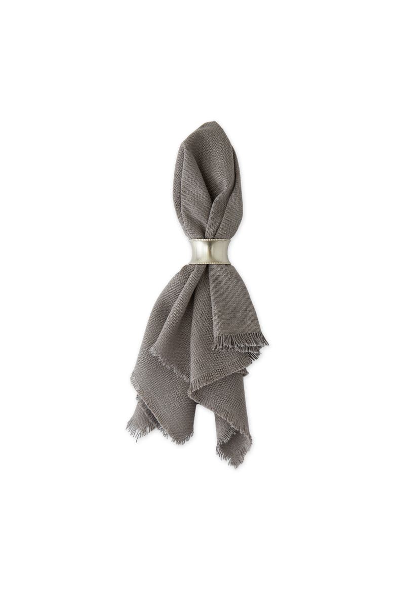 Gray Solid Heavyweight Fringed Napkin Set/6, Alternate, color, Gray