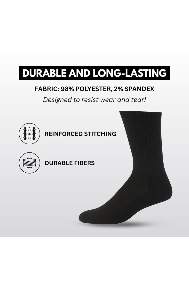Mens 8 Pairs Crew Socks for Men Premium Athletic Men's Socks, Shoe Size 8-12, Alternate, color, Black