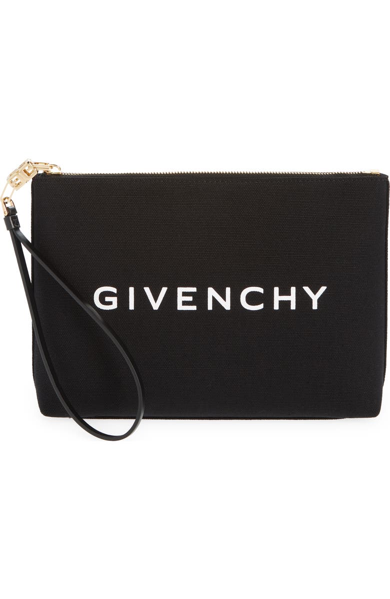 Givenchy Logo Graphic Canvas Travel Pouch, Main, color,