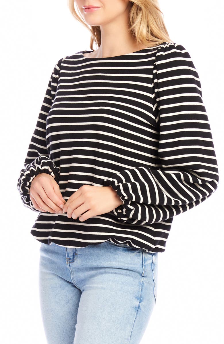 Karen Kane Stripe Boat Neck Top, Alternate, color, 