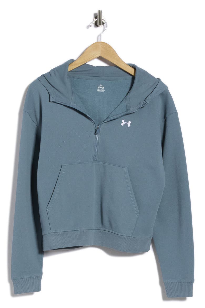 Rival Fleece Textured Half-Zip Pullover Hoodie, Alternate, color, JASPER BLUE