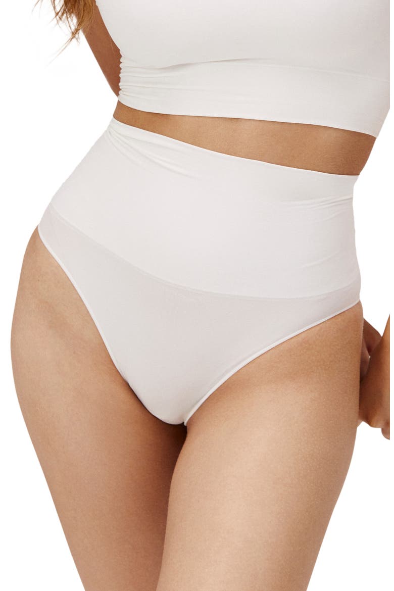 Seamless Sculpt High-Waisted Panties, Main, color, Ivory