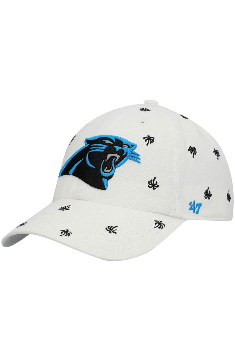 '47 Women's '47 White Carolina Panthers Team Confetti Clean Up Adjustable Hat, Main, color, 