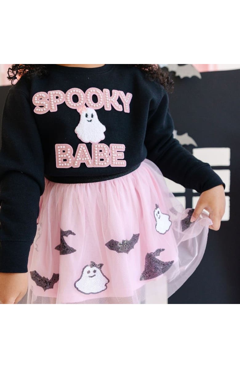 Sweet Wink Spooky Babe Patch Halloween Sweatshirt, Alternate, color, 