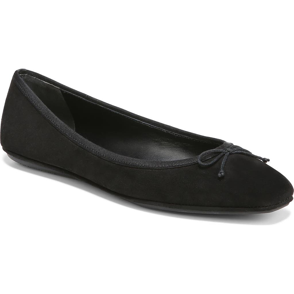 Veronica Beard Beatrix Suede Bow Ballerina Flats In Black