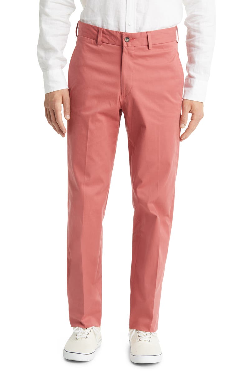 Berle Charleston Khakis Pleated Chino Pants, Main, color, Charleston Brick
