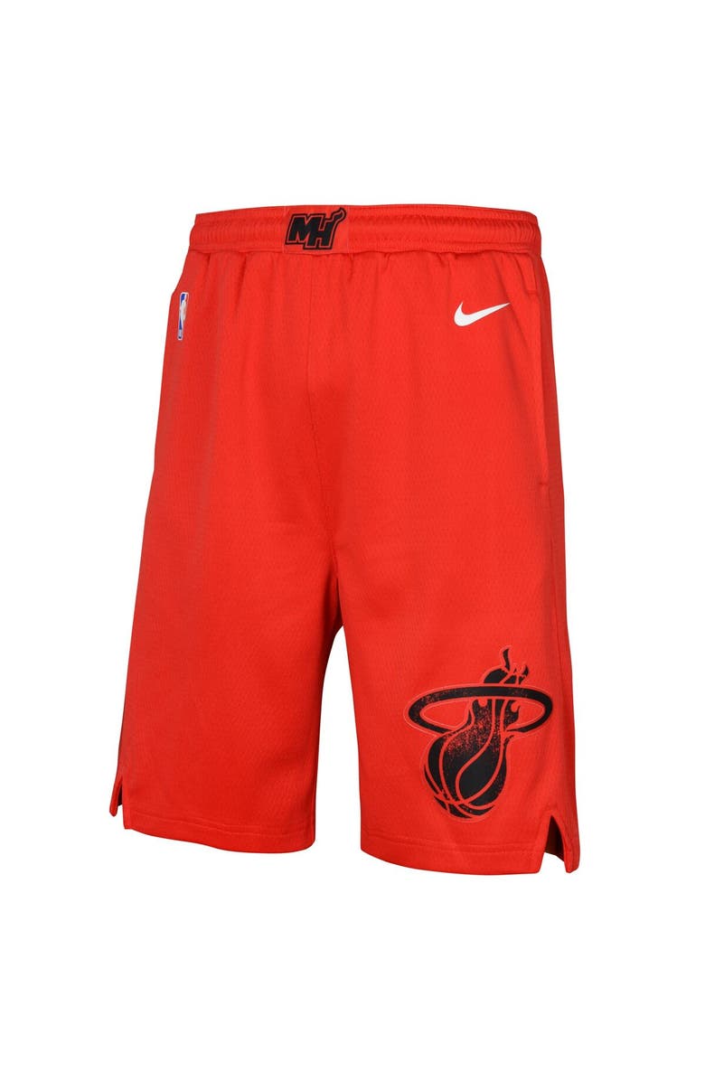 Nike Youth Nike  Red Miami Heat 2024/25 City Edition Swingman Performance Shorts, Alternate, color, 