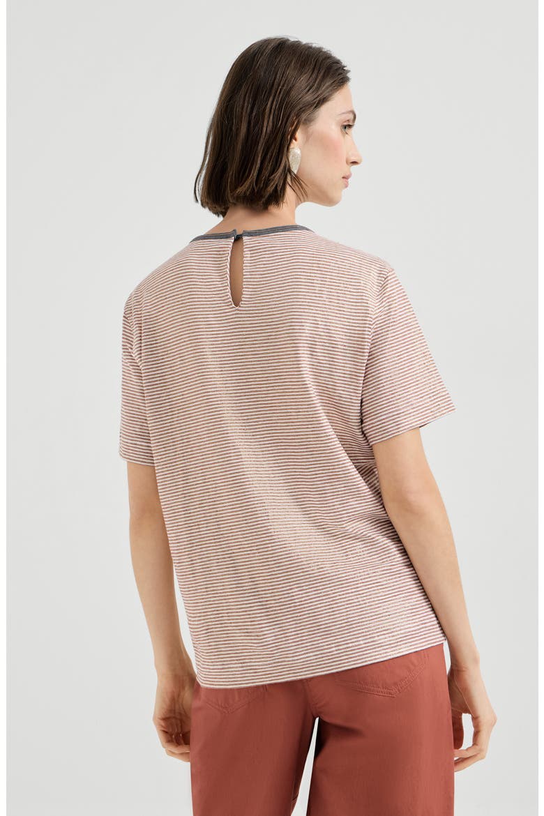 Striped jersey T-shirt, Alternate, color, Orange