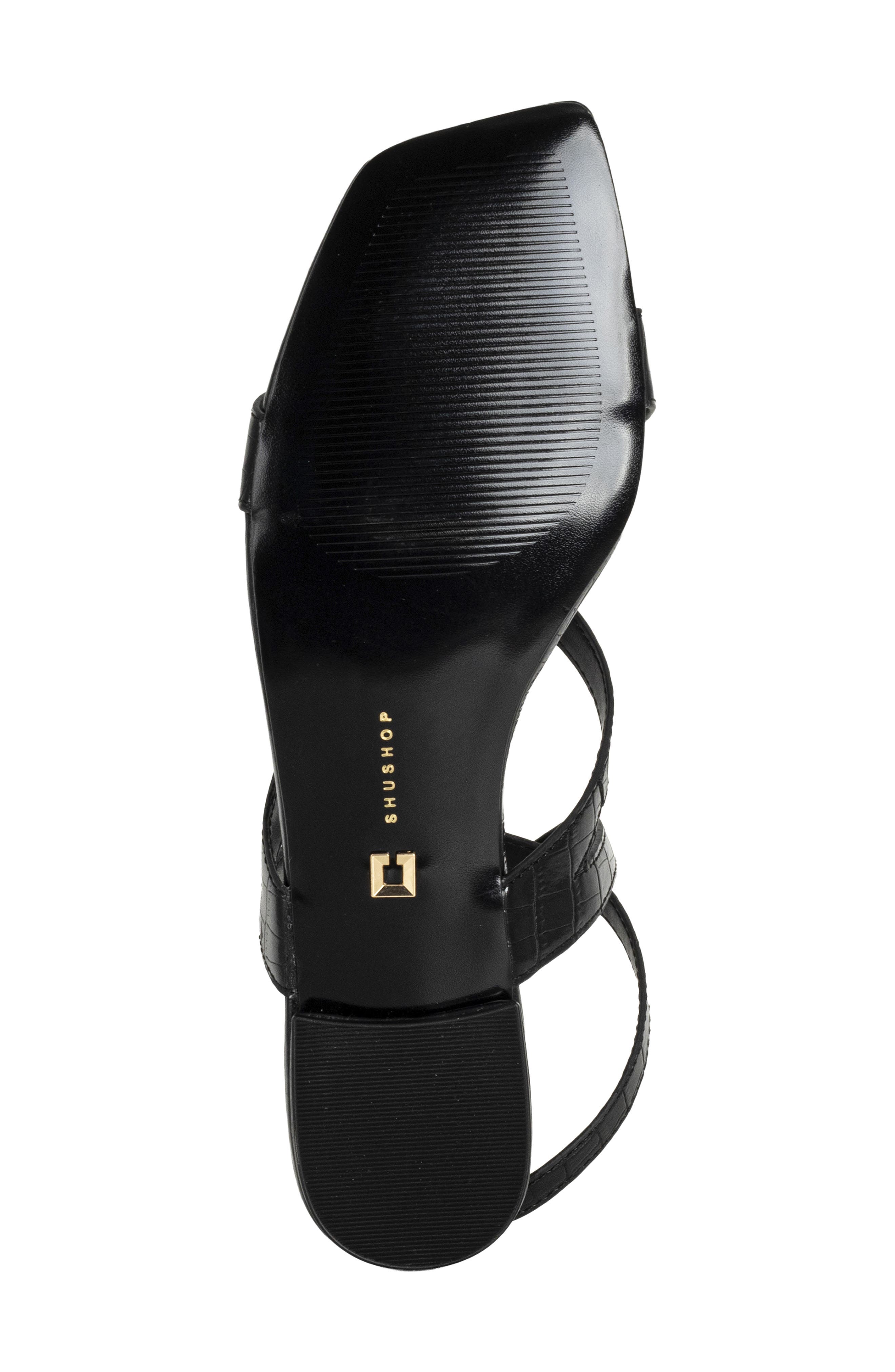 SHUSHOP Cecilia Ankle Strap Sandal, Alternate, color, Black Croco