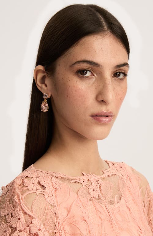Oscar De La Renta Crystal Drop Earrings In Pink