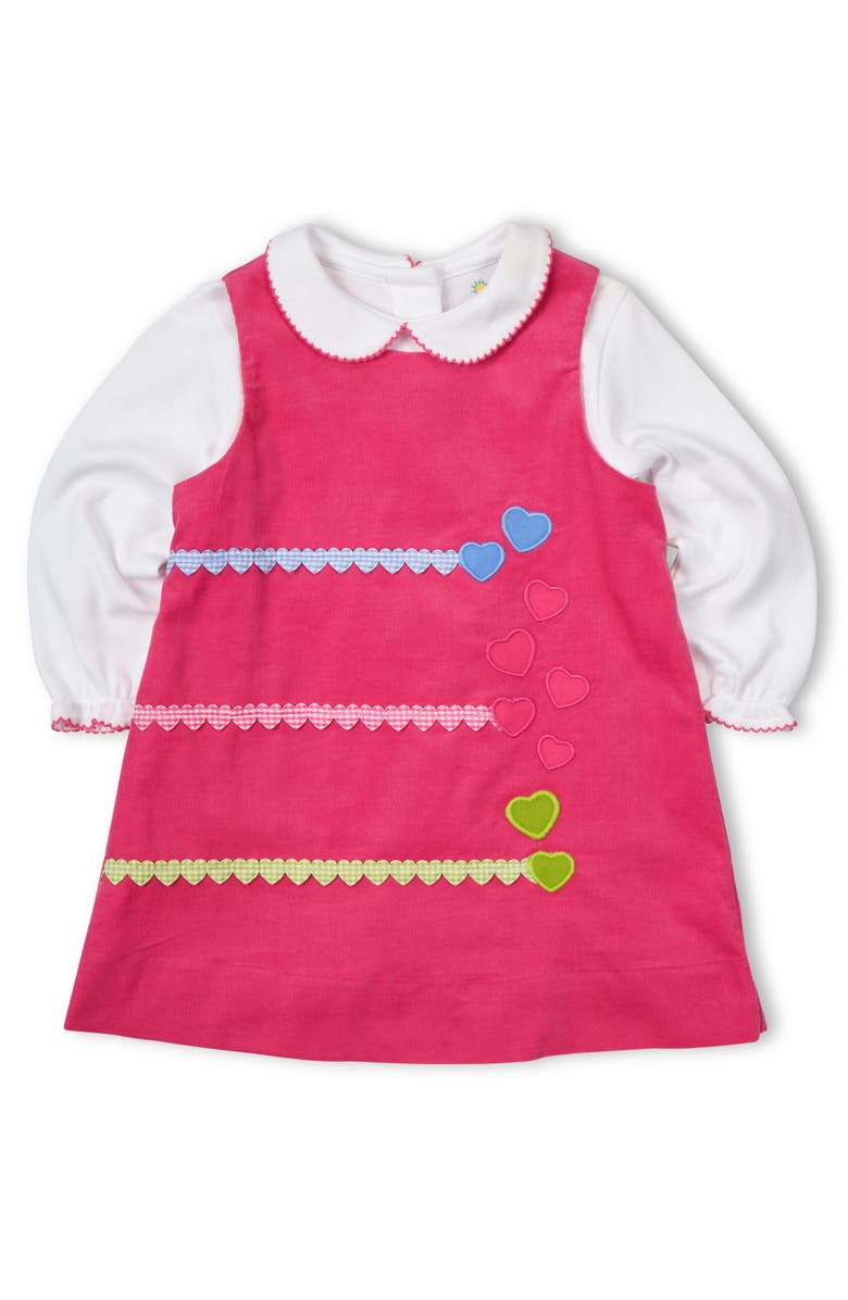 Florence Eiseman Corduroy Jumper With Hearts, Alternate, color, Pink, Blue, Green