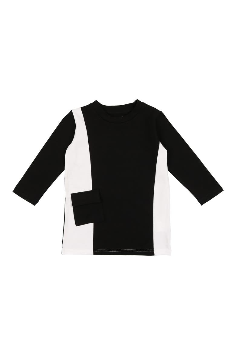 Kids' Colorblock Three-Quarter Sleeve T-Shirt, Main, color, BLACK/ WHITE