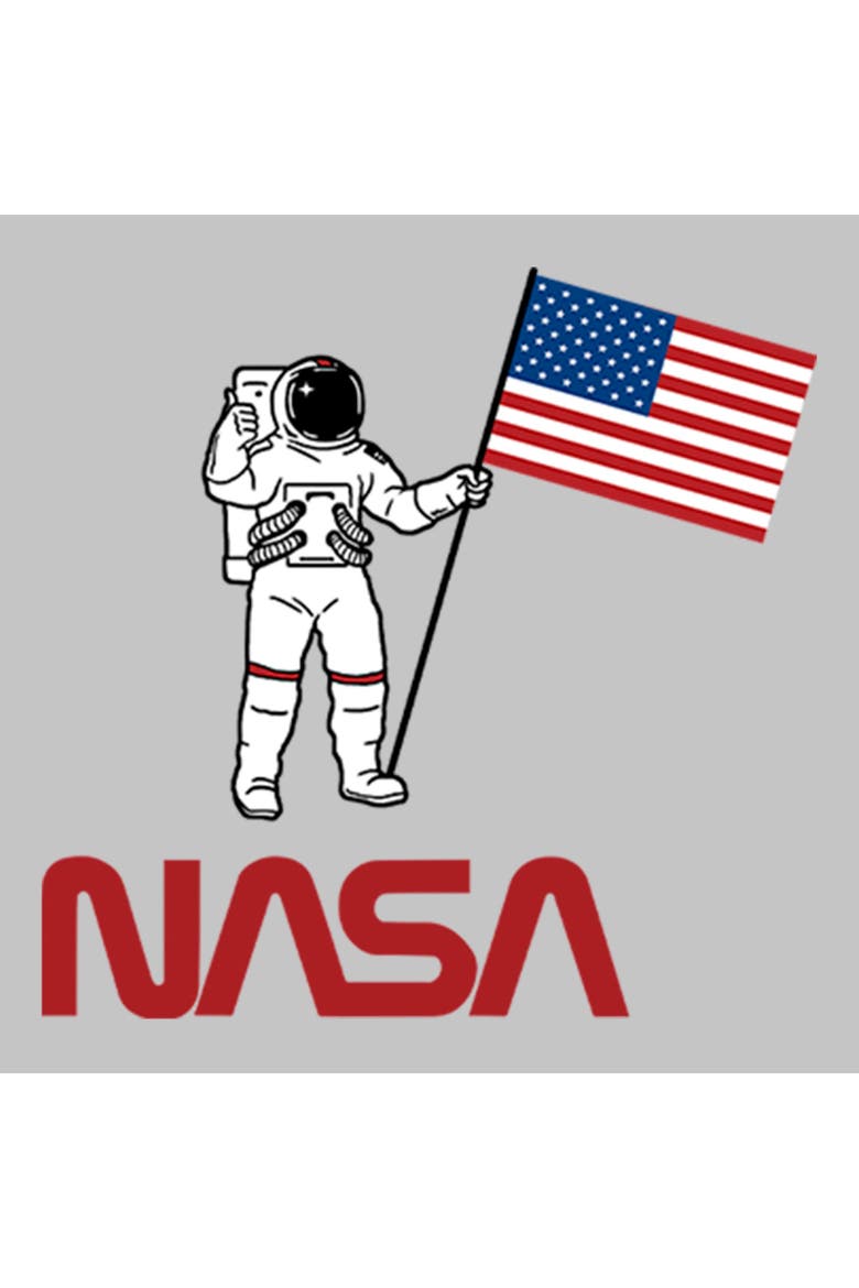 Women's NASA Astronaut Flag Logo  Graphic T-Shirt, Alternate, color, Athletic Heather