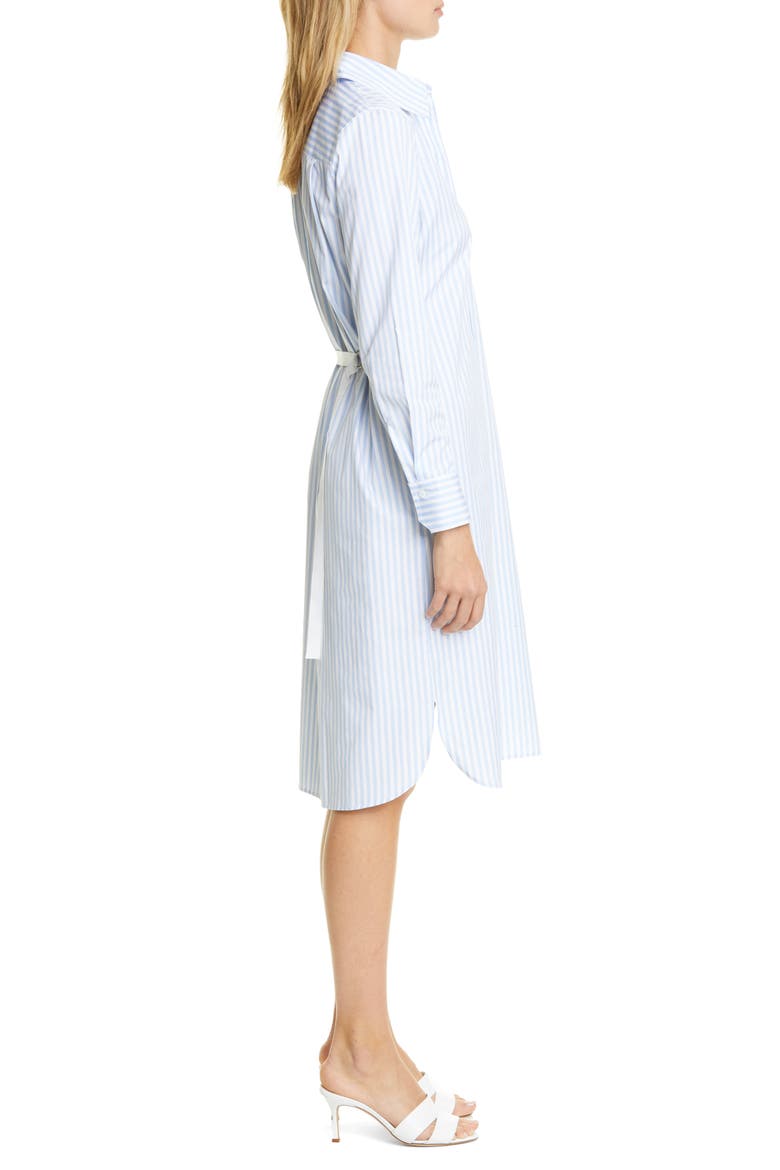Stripe Long Sleeve Cotton Poplin Shirtdress, Alternate, color, BLUE / WHITE STRIPE