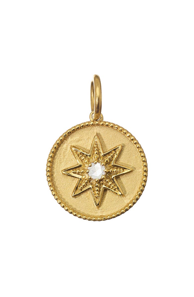 Sethi Couture Etoile Diamond Coin Pendant, Alternate, color, Yellow