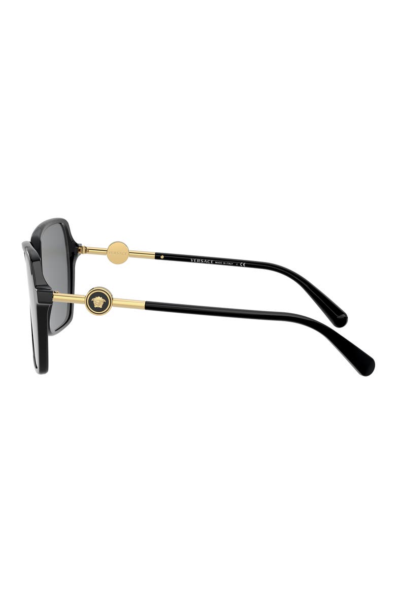 57mm Gradient Square Sunglasses, Alternate, color, BLACK / DARK GREY