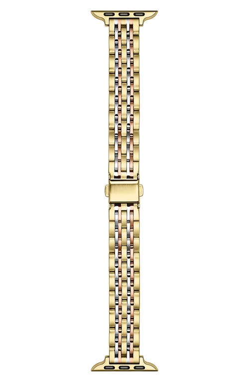 The Posh Tech Rainey Tricolor Apple Watch® Bracelet Watchband In Gold/silver/rose Gold