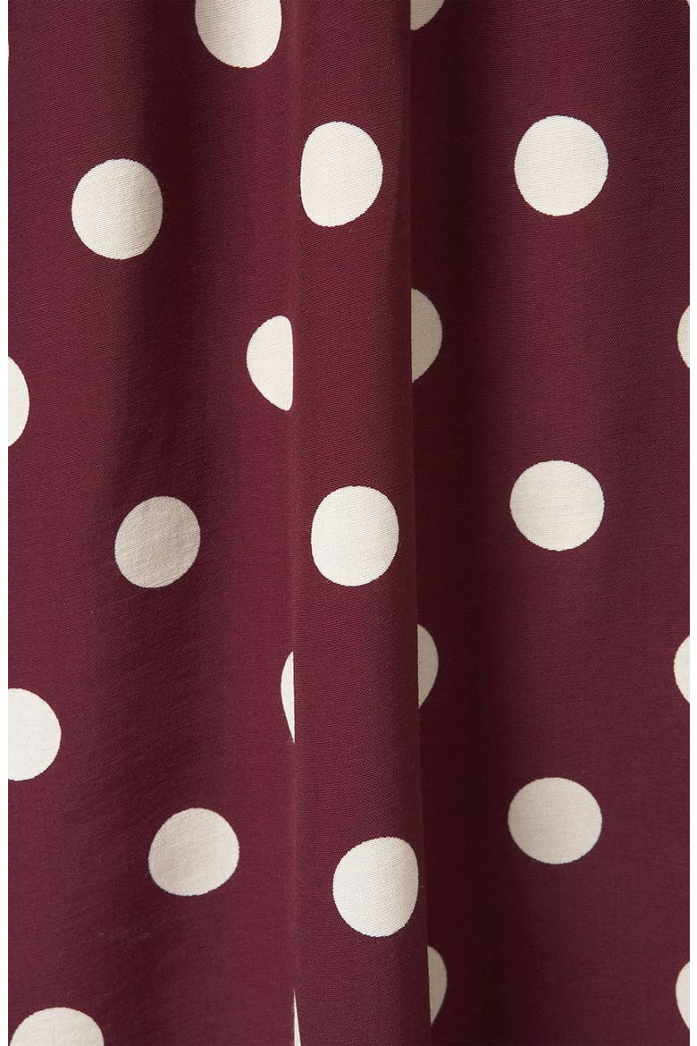 Polka Dot Skater Dress, Alternate, color, BURGUNDY