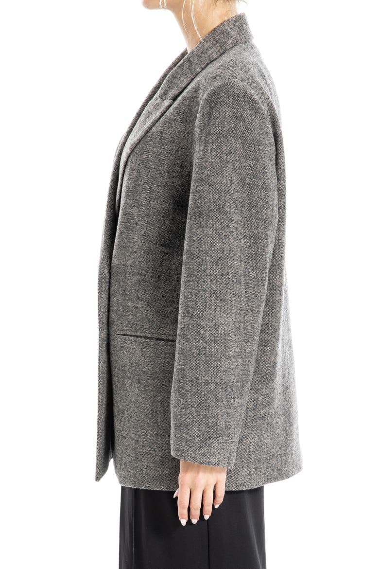 Oversize Double Breasted Tweed Jacket, Alternate, color, GREY SPECKLE