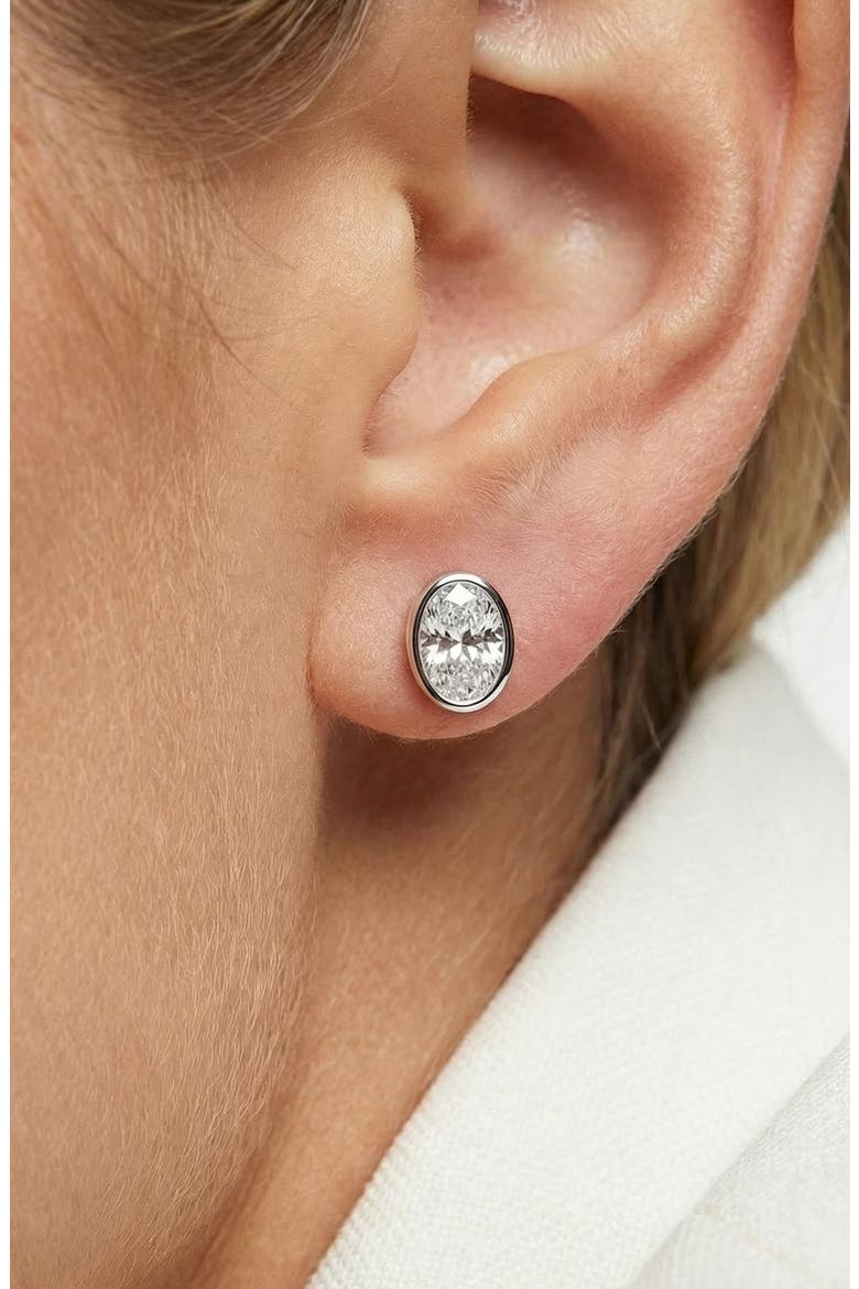 Earrings Sardinien Ovale, Alternate, color, 925 Sterling silver/White