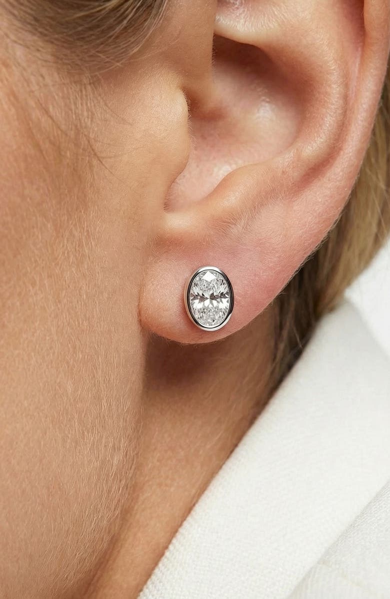 Sif Jakobs Jewellery Earrings Sardinien Ovale, Alternate, color, 925 Sterling Silver/White