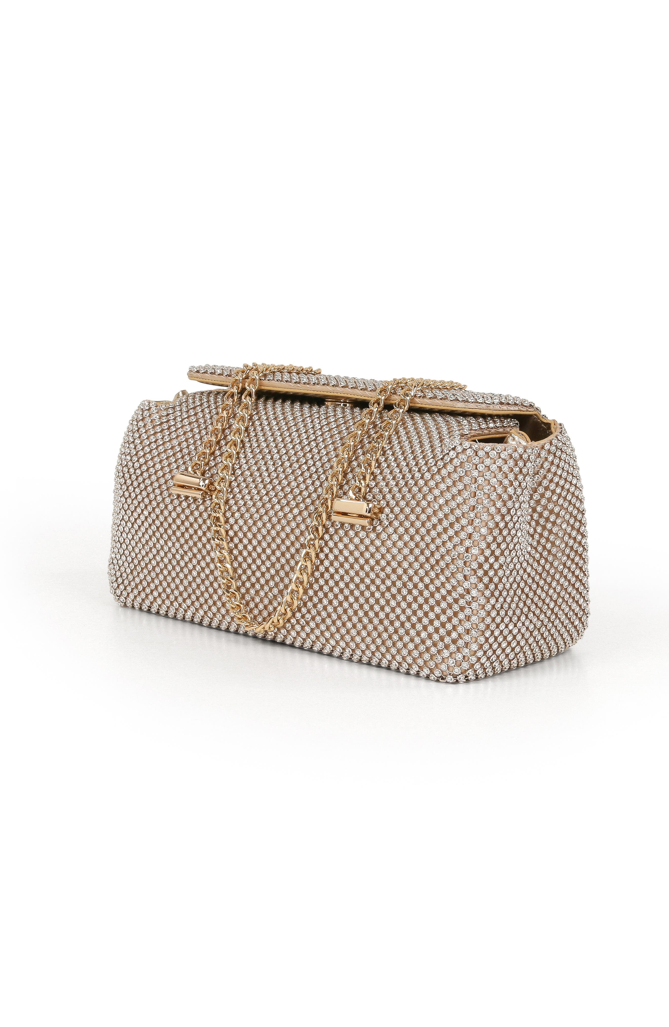 Jewel Badgley Mischka Juniper Crystal Vintage Inspired Clutch, Alternate, color, Gold