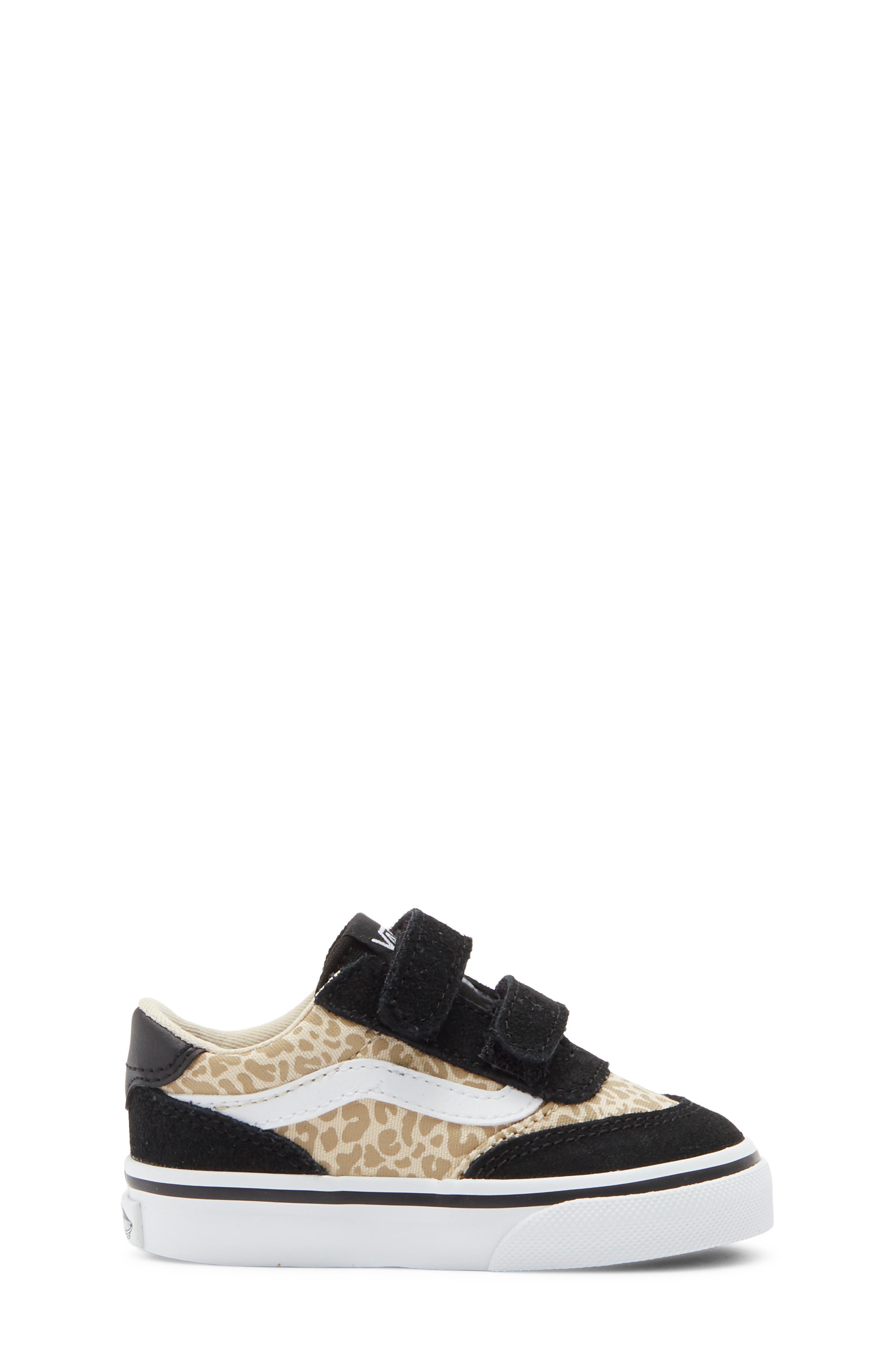Vans Kids' Brooklyn Double Strap Sneaker, Alternate, color, Leopard Black