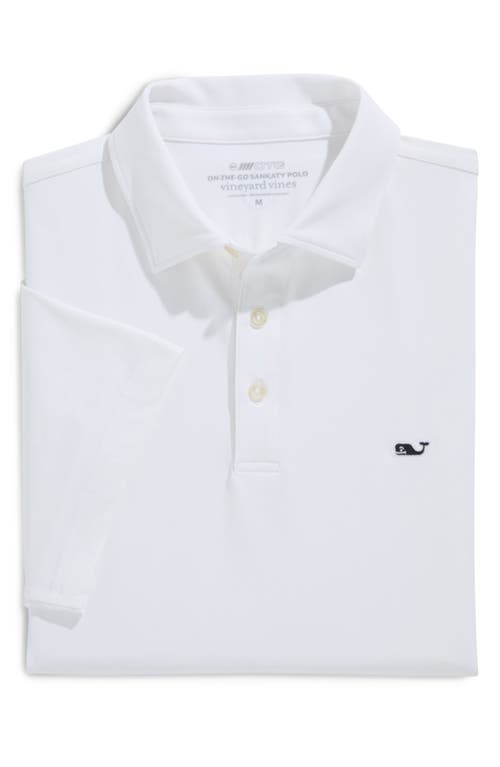 Vineyard Vines Sankaty Performance Polo In White Cap