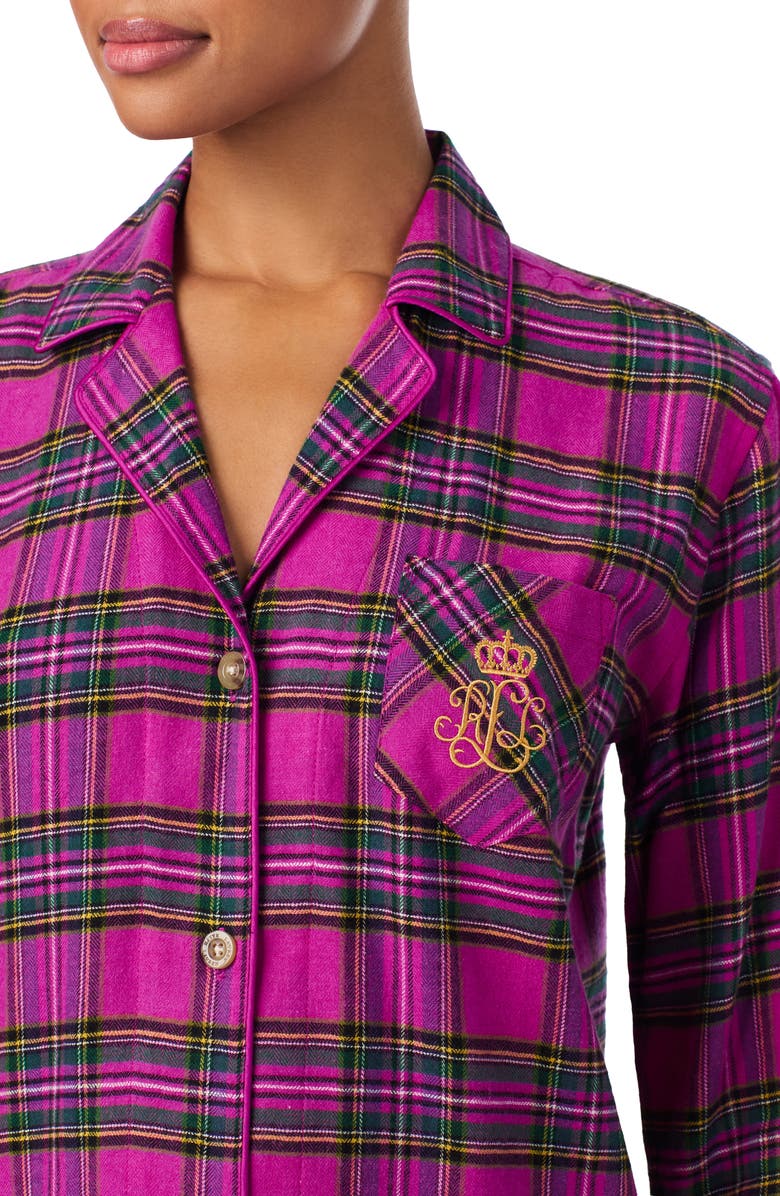 Lauren Ralph Lauren Cotton Blend Pajamas, Alternate, color, Pink Plaid