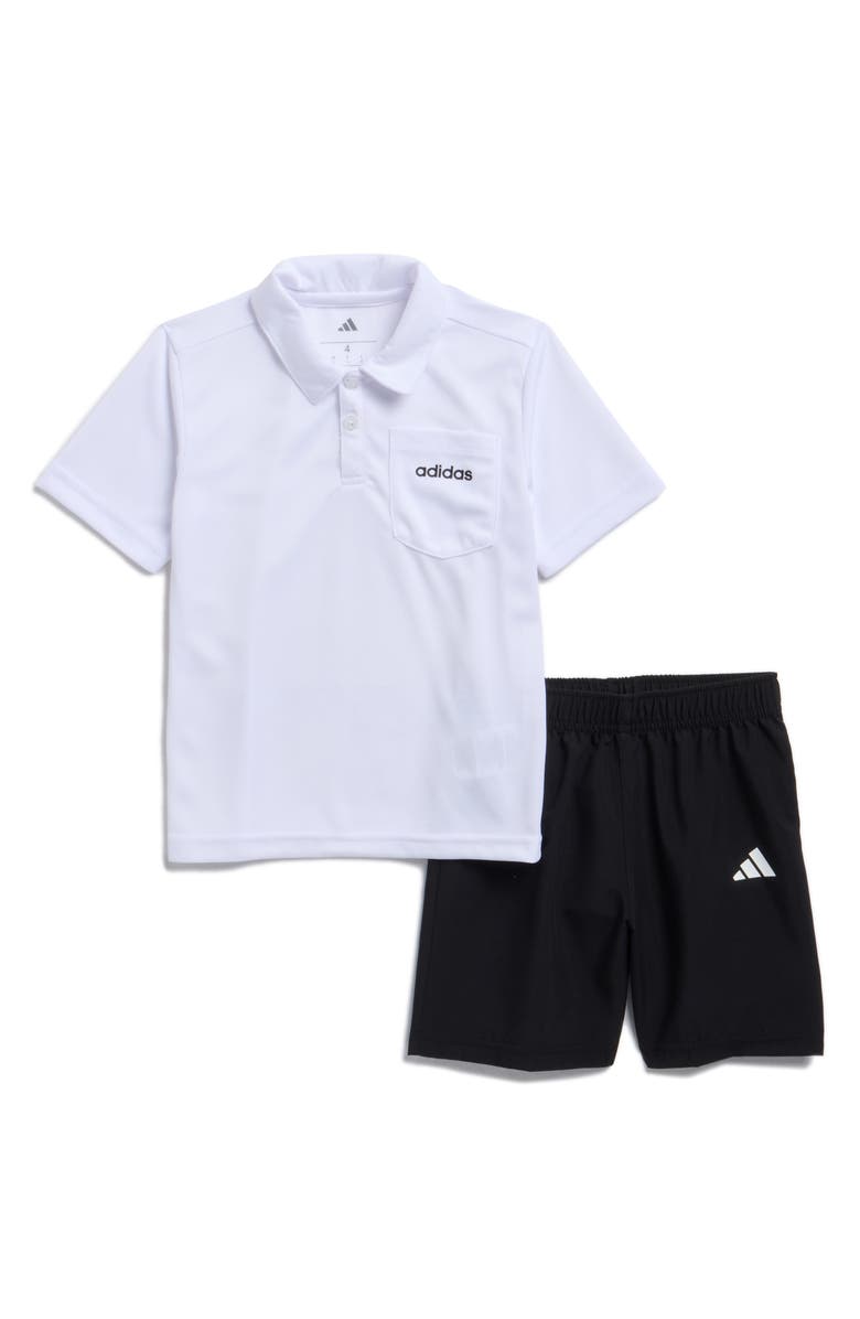 adidas Kids' Mesh Polo & Shorts Set, Main, color, White