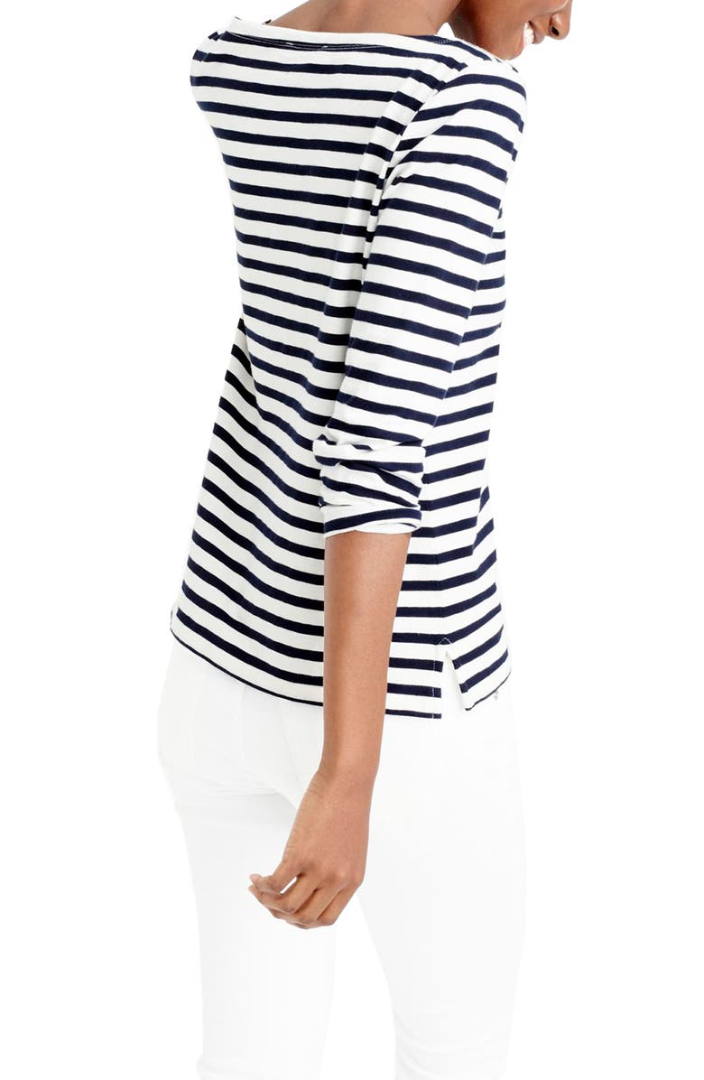 J.Crew Stripe Boat Neck Tee, Alternate, color, 