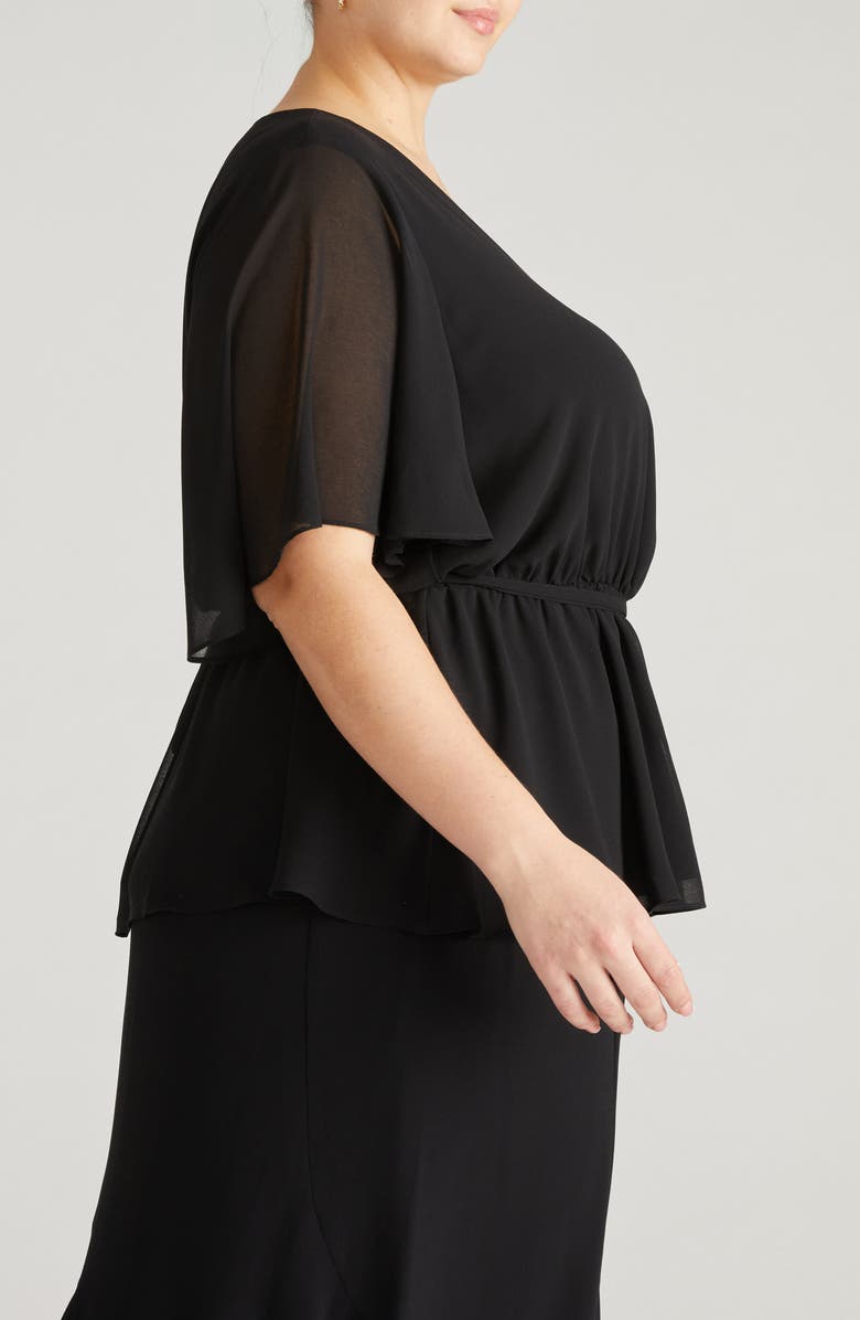 Universal Standard Milou Faux Wrap Top, Alternate, color, Black