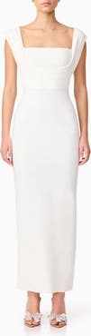 Elliatt Fiona Square Neck Drape Back Column Gown