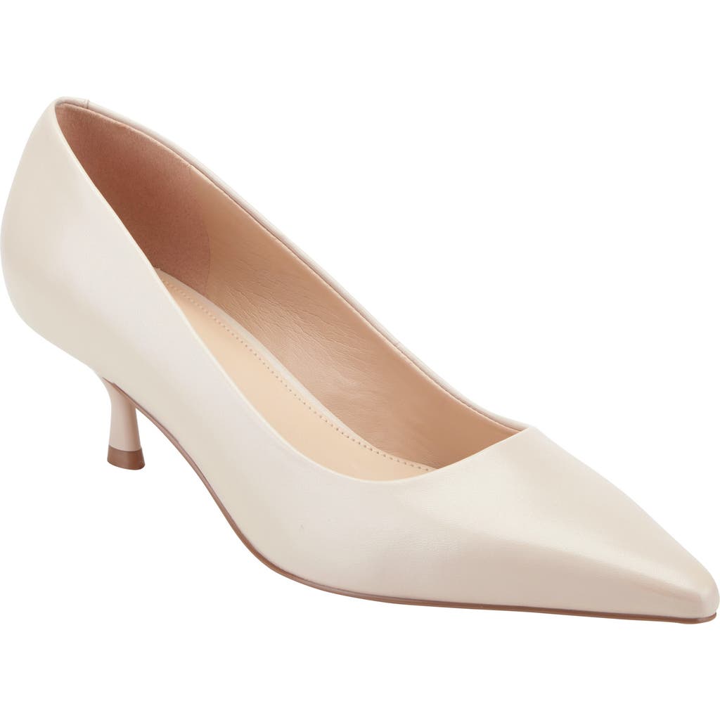 Marc Fisher Ltd Calynna Pointed Toe Kitten Heel Pump In Neutral