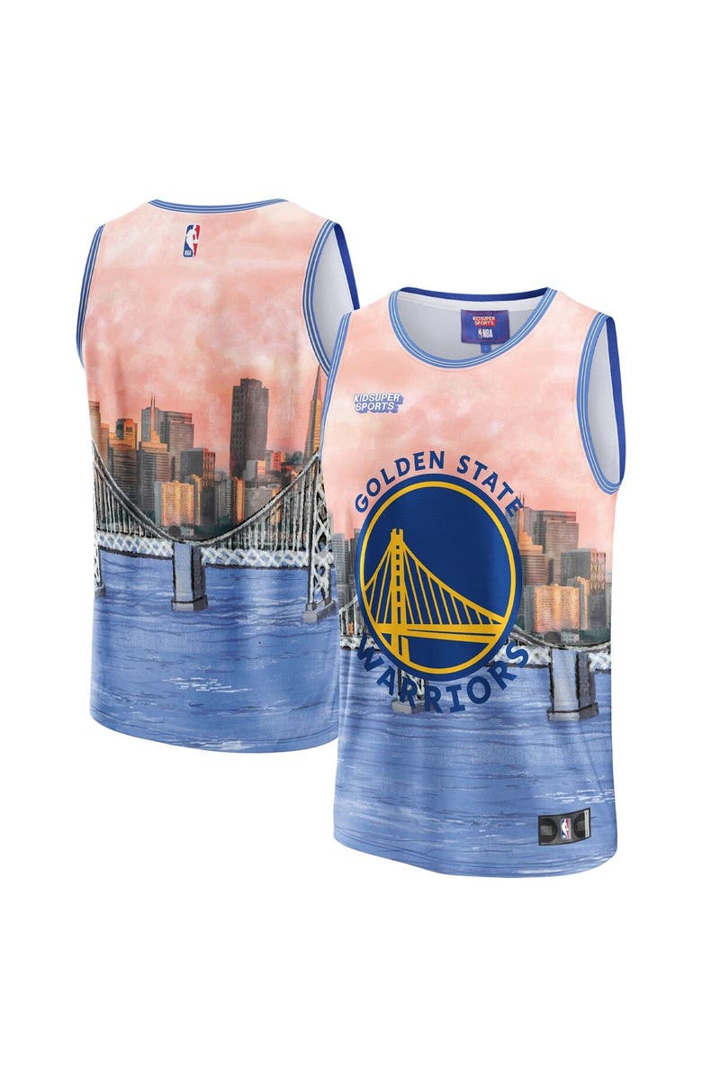 NBA X KIDSUPER Unisex NBA & KidSuper Studios by Fanatics Blue Golden State Warriors Hometown Jersey, Main, color, Blue